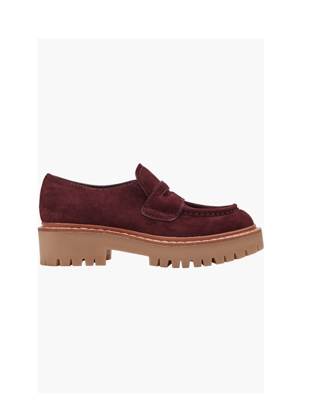 Marc Fisher LTD Norton Lug Sole Penny Loafers Dark Red Calf Hair Women’s 8 - Picture 4 of 14